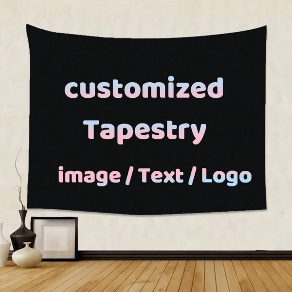 1pc Customizable Personalized Tapestry With Photos And Text, For Birthday, Back To School, Halloween, Christmas, Party, Father's/Mother's Day, Home Decor, Bedroom Aesthetics, Flag For Room, Room Decor For Weddings, For Christmass