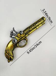 Pistola de Pirata do Caribe de Plástico, Brinquedo de Cosplay de Pirata, Acessório e Brinquedo de Arma para Fantasia de Personagem de Halloween, Acessório para Peça de Teatro, Festa e Festival, Adequado Tanto para Homens Quanto para