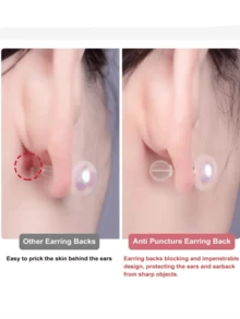 10/20/30 件舒适不易穿透的柔软耳环后盖耳环别针后盖，柔软透明耳环后盖替换件，适用于 DIY 珠宝制作配件，硅胶透明圆柱耳钉耳环配件，适合女性日常佩戴 - 彩色 - 查看 5