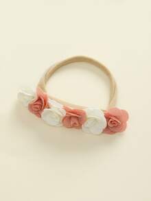 3pcs Artificial Rose Flower Elastic Nylon Headbands, Soft & Comfortable For Photo Taking Hair Accessories - Multicolor - View 6