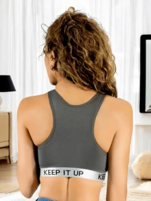 Set De 2 Bra Mujer Con Copas Push Up Peto Medio Comodidad - Gris Oscuro - Ver 3