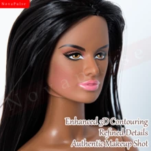 1 件 32 厘米/12.6 英寸逼真收藏 BJD MJD 超模娃娃，12 关节可动人体模型娃娃，礼物，派对礼品，DIY 空白身体收藏娃娃（不包括衣服） - 黑色直髮 - 查看 2
