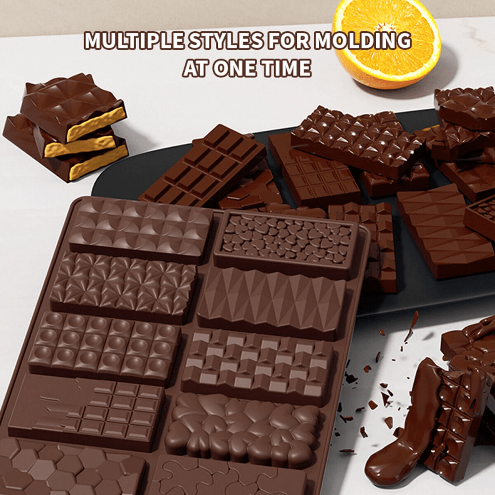 NetHong 12 Cell Dubai Viral Chocolate Bar Mould Silicone Candy Mold Deep Chocolate Bar