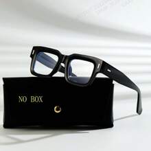 1pc Men Thick Frame Retro Rectangular Glasses, Classic University Style For Selfie, Computer, Gaming Back To School Fashionable Preppy School Look