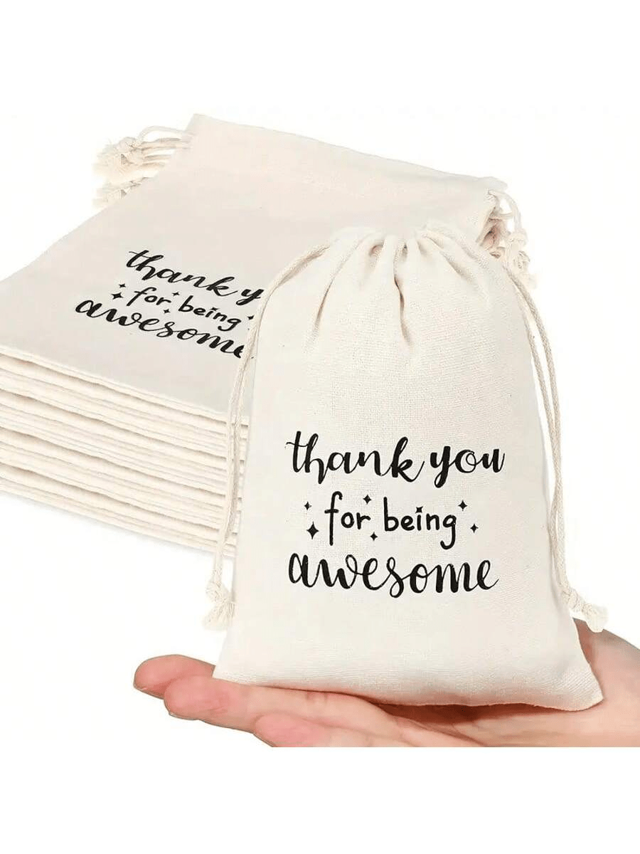 1/5/10 piezas Bolsas con cordón para regalo para empleado, compañero de trabajo, colega - Bolsas con mensaje "Gracias, eres genial", Bolsas con cordón de agradecimiento, Bolsas de regalo de Acción de Gracias y Navidad
