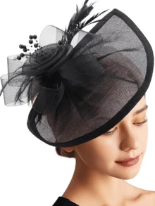 1 Pieza Fascinador de Plumas Diadema Sombrero de Fiesta de Té para Mujer Sombreros del Derby de Kentucky Fascinadores de Cóctel Boda Novia Diadema Clip para Mujer Niña Regalo de Cumpleaños Día de la Madre Halloween Navidad - Multicolor - Ver 5