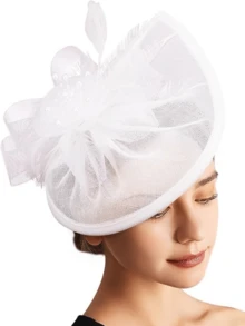 1 Pieza Fascinador de Plumas Diadema Sombrero de Fiesta de Té para Mujer Sombreros del Derby de Kentucky Fascinadores de Cóctel Boda Novia Diadema Clip para Mujer Niña Regalo de Cumpleaños Día de la Madre Halloween Navidad - Multicolor - Ver 13