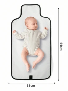 1 件便携式尿布更换垫，可拆卸旅行尿布垫，带湿巾袋，是婴儿洗澡的理想礼物，适合 1-8 个月的新生女孩和男孩 - 黑色 - 查看 2