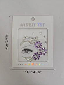 PAORPEVM 1/2 件面部珠宝贴花、亚克力水钻额头贴纸、派对妆容、临时纹身、身体宝石贴纸、狂欢节装饰 - 彩色 - 查看 8
