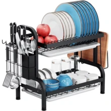 Stainless Steel Dish Drainer 2 Tiers Black - 黑色 - 查看 1