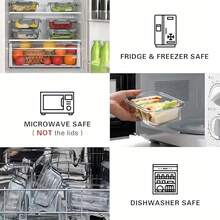 10/2pcs Set High Borosilicate Glass Food Storage & Meal Prep Containers Set With Airtight Lids - Microwave, Dishwasher, Oven & Freezer - Dark Grey - View 5