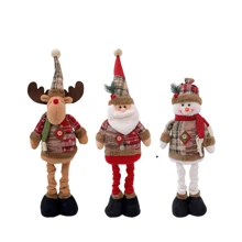 Juego de figuras de peluche - 1 pieza/3 piezas de Papá Noel, Muñeco de Nieve y Reno, con patas ajustables | Decoración festiva adorable para el hogar y fiestas, perfecta para familia, hotel o decoración de escaparate de tienda - Sin necesidad de energía, de vuelta a la escuela Día de San Valentín