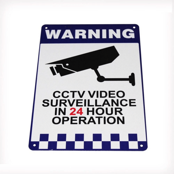 3pcs Warning CCTV Security Monitoring Camera Metal Safety Sign, Warning Safety Sign, Warning Sign Wall Aluminum Metal Sign Decoration