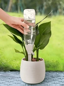 5pcs Plant Auto Watering Pointed Tips With Adjustable Flow Rate Auto Drip Irrigation Kit, Slouchy Person Potted Plant Drip Irrigation, Automatic Watering Device For Indoor And Garden Plants, Battery-Free, Fits Standard Threaded Bottles