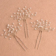 3 Stück/Set Kristall U-förmige Haarspangen Kopfschmuck für Damen, geeignet für Braut, Hochzeit, Party