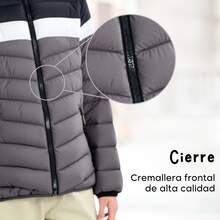 Chaqueta Para Niños Con Capucha Acolchonada, Ultraligera y Comoda SMILE KIDS - Gris - Ver 5