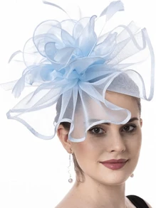 1pc Fascinator Hats For Women Tea Party Hats Kentucky Fascinators Derby Hat Wedding Cocktail Flower Feathers Hair Clip