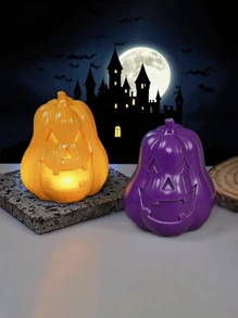 1个万圣节精致南瓜硅胶模具 - 独特的万圣节南瓜眼嘴穿孔设计，适用于万圣节礼物装饰、香薰蜡烛制作，并可通过铸造、灌溉和树脂等多种技术制作。它具有高度的耐热性，也可以重复使用。 - 白色 - 查看 3