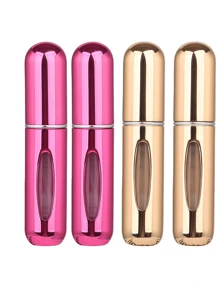2 pièces Bouteille de parfum rose vif de 5 ml, bouteille de rangement de parfum, bouteille de vaporisateur rechargeable, bouteille de décantation de parfum, petite bouteille réutilisable