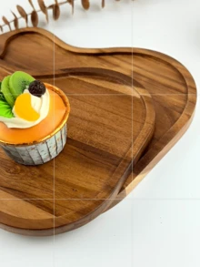 1/2 件吉他形托盘、奶酪板、储物托盘、木制品、不对称托盘、实木托盘、木制托盘、早餐托盘、托盘、食物派对装饰托盘、水果托盘、糖果托盘、寿司托盘、小吃托盘、装饰托盘、多用途实木托盘 - 棕色 - 查看 7