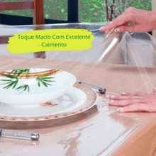 dia dos paisTransparent Plastic PVC Tablecloth 4 6 8 10 Places Various Sizes Transparent Table Protector - transparente - Visão 3