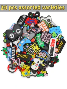 10/20/30/50 件游戏主题随机图案鞋饰套装，PVC 沙滩包鞋饰，鞋饰配件，生日圣诞节情人节万圣节派对礼物，可爱靴子配件新娘婚鞋高跟鞋 - 多色 - 查看 7