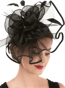 1pc Fascinator Hats For Women Tea Party Hats Kentucky Fascinators Derby Hat Wedding Cocktail Flower Feathers Hair Clip