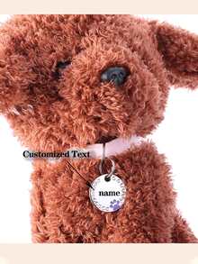 1 件个性化宠物狗/猫身份牌 - 刻有姓名和号码，饰有水晶钻石，圆形金属项圈标签，带有爪印设计，耐用的宠物身份牌，时尚、个性化狗牌，闪亮装饰，夏季配饰