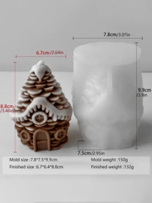 1pc 3D Christmas House Candle Silicone Mold - A Unique Pinecone-Shaped House Design, Suitable For Handicraft Art Lovers, For DIY Art Making And Scented Candle Making. It Has Strong Heat Resistance And The Effect Of Being Reusable.
