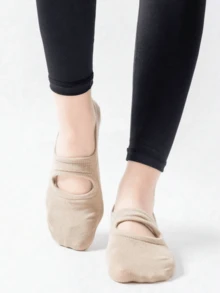 3 Pairs/1 Pair Women Round Toe Backless Non-Slip Jumping Aerobics Dance Pilates Fitness Yoga Socks - Multicolor - View 4