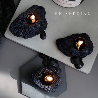 1 PIEZA Vela perfumada de piedra de meteorito artesanal, vela decorativa pequeña creativa para el hogar, vela aromática, regalo acompañante, regalo festivo, decoración del hogar, regalo, Día de San Valentín, dormitorio, interior, exterior, ornamentos decorativos, ambiente