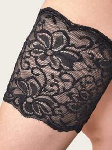 1 Pair Women Sexy Black Lace Lingerie Accessories,Lace Thigh Band Anti-Friction & Anti-Slip Invisible Silicone Garter Daily-Wear,Women's Lingerie & Underwear Accessories, For Rave