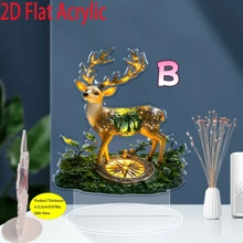1pc MAHUNIYA Bohemian Acrylic Reindeer Decor Ornament, Christmas Theme Desktop Decoration, Multi-Purpose Animal Figurine, Suitable For Home, Office, Bookstore - Christmas Gift