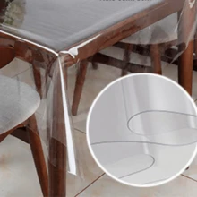 dia dos paisTransparent Plastic PVC Tablecloth 4 6 8 10 Places Various Sizes Transparent Table Protector - transparente - Visão 5
