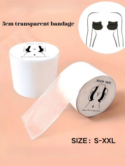 5m Long Transparent Chest Tape, S-XXL, Fashion Shaping Lift Bra Tape, Invisible Bra Tape, Suitable For Large Bust Women To Support Bust When Wearing Clothes