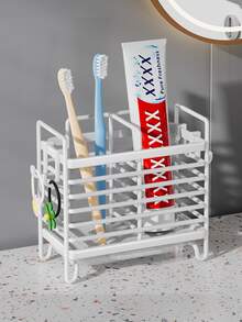 1pc 2/3 Grid Stainless Steel Chopstick Holder, Cutlery Drain Rack, Durable Cutlery Storage Rack, Home Storage Organizer For Home, Dormitory With Drain Tray, Kitchen Accessories - Multicolor - View 10