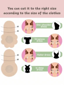 20/10片装 8厘米一次性提胸贴：采用无纺布制成，可防止胸部下垂，提拉胸部，并遮盖乳头。特别适合胸部丰满的女性，打造性感造型，防止走光，避免尴尬。 - 彩色 - 查看 5