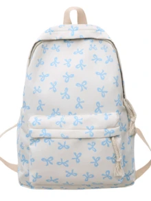 Nueva mochila con estilo lindo de lazo, mochila con estampado de lazo, mochila escolar ligera, mochila de gran capacidad para estudiantes, mochila escolar de estilo fresco y simple para adolescentes niños y niñas, mochila para portátil de 15.6 pulgadas, mochila de viaje - Multicolor - Ver 15