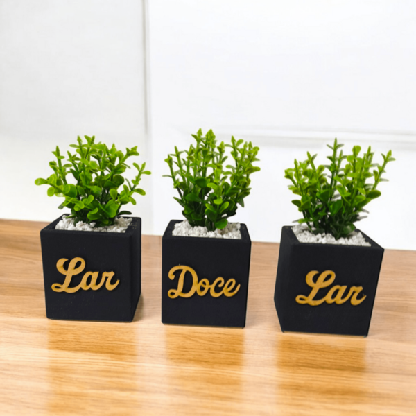 kit 03 Vasinhos decorativo Com Plantinhas artificiais