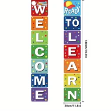 开学季对联、教室氛围装饰窗帘、开幕派对拍照背景旗、开学季装饰背景