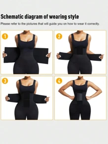 1 Pieza Cinturón doble Entrenador de cintura, Entrenador de cintura, Envoltura de abdomen Entrenamiento, Moldeador corporal reductor de abdomen, Ropa interior moldeadora ajustable Vientre plano, Vaina que aprieta y adelgaza, Uso diario clásico, Deportes