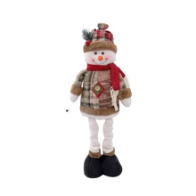 Juego de figuras de peluche - 1 pieza/3 piezas de Papá Noel, Muñeco de Nieve y Reno, con patas ajustables | Decoración festiva adorable para el hogar y fiestas, perfecta para familia, hotel o decoración de escaparate de tienda - Sin necesidad de energía, de vuelta a la escuela Día de San Valentín