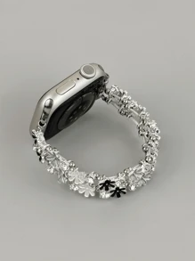 La nueva correa artística con margaritas es compatible con la serie 10/8/9/7/6/5/4/3/2/1, compatible con la correa Ultra de 40 mm, 44, 41, 45, 49, 42, 38 mm, accesorios de pulsera de moda para mujer, no es recargado y cómodo de usar, ajustándose perfectamente a la muñeca