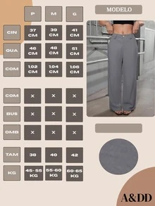 ADD MODA FEMININA EIRELI- AS1323 Women's Palazzo Pants, High Waist, Elegant, Formal, Modern, National Shipping, New Collection - 灰色 - 查看 7