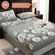 1pc Floral & Plaid Pattern Soft Comfortable Bedroom Bedding Set, Breathable Bed Skirt Made Of Soft Breathable Fabric, Home Decor, Fits Full, Queen, King Size Bed, Machine Washable (Excludes Pillow)