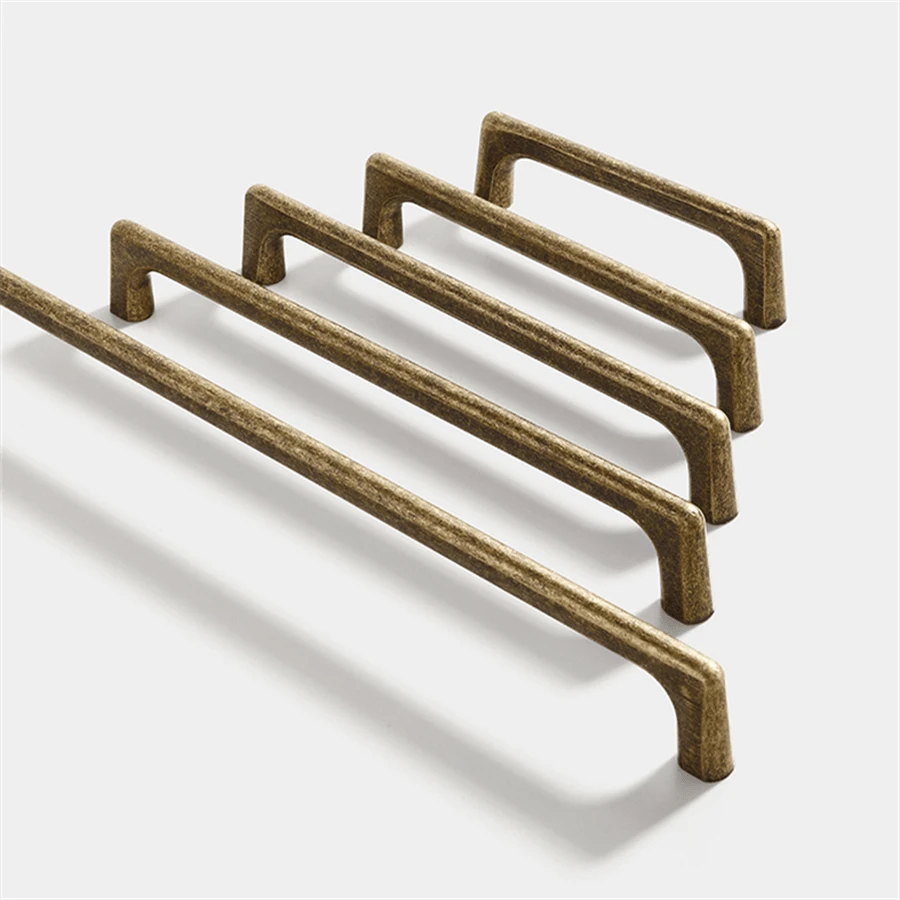 5个复古铜棕色仿古镍橱柜把手，单孔，孔距分别为96毫米、128毫米、160毫米、192毫米和320毫米，适用于橱柜、抽屉、衣柜和门把手。 - 彩色 - 查看 1