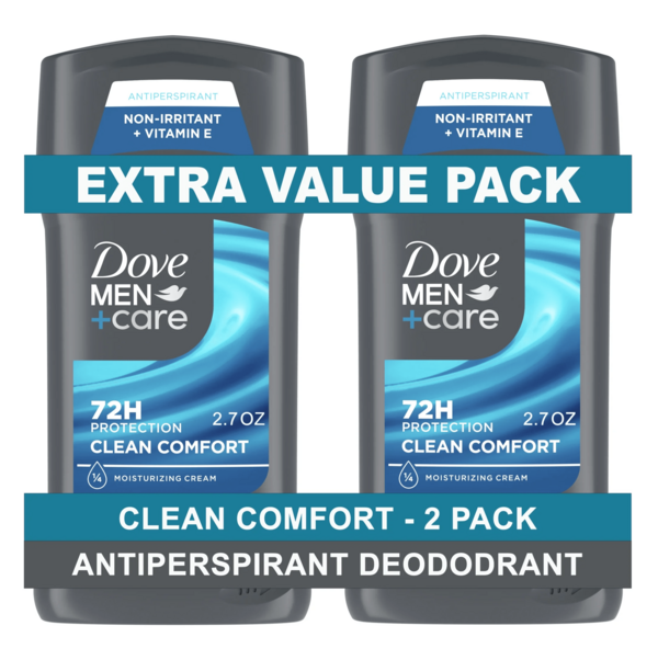 2ct Dove Men+Care Antiperspirant Deodorant Stick Clean Comfort 2.7 Oz