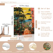 3 قطع/مجموعة طباعة كنفاس، لوحة زخرفية حديثة، ملصق ريو دي جانيرو، طباعة الأزهار البرازيلية القديمة، فن الحائط الأصلي، منظر طبيعي ملون، ملصق سفر رجعي، مع إطار أو بدونه، ديكور الغرفة، ديكور المنزل، ديكور شقة الكلية، هدايا لزينة الحائط في الفندق والمنزل والغرفة المعيشية والنوم والحمام والمكتب