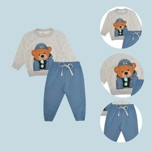 Winter Children's Sweatshirt Set For Boys - Royal Blue - View 6