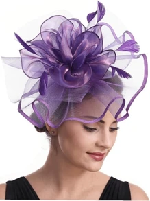 1pc Fascinator Hats For Women Tea Party Hats Kentucky Fascinators Derby Hat Wedding Cocktail Flower Feathers Hair Clip